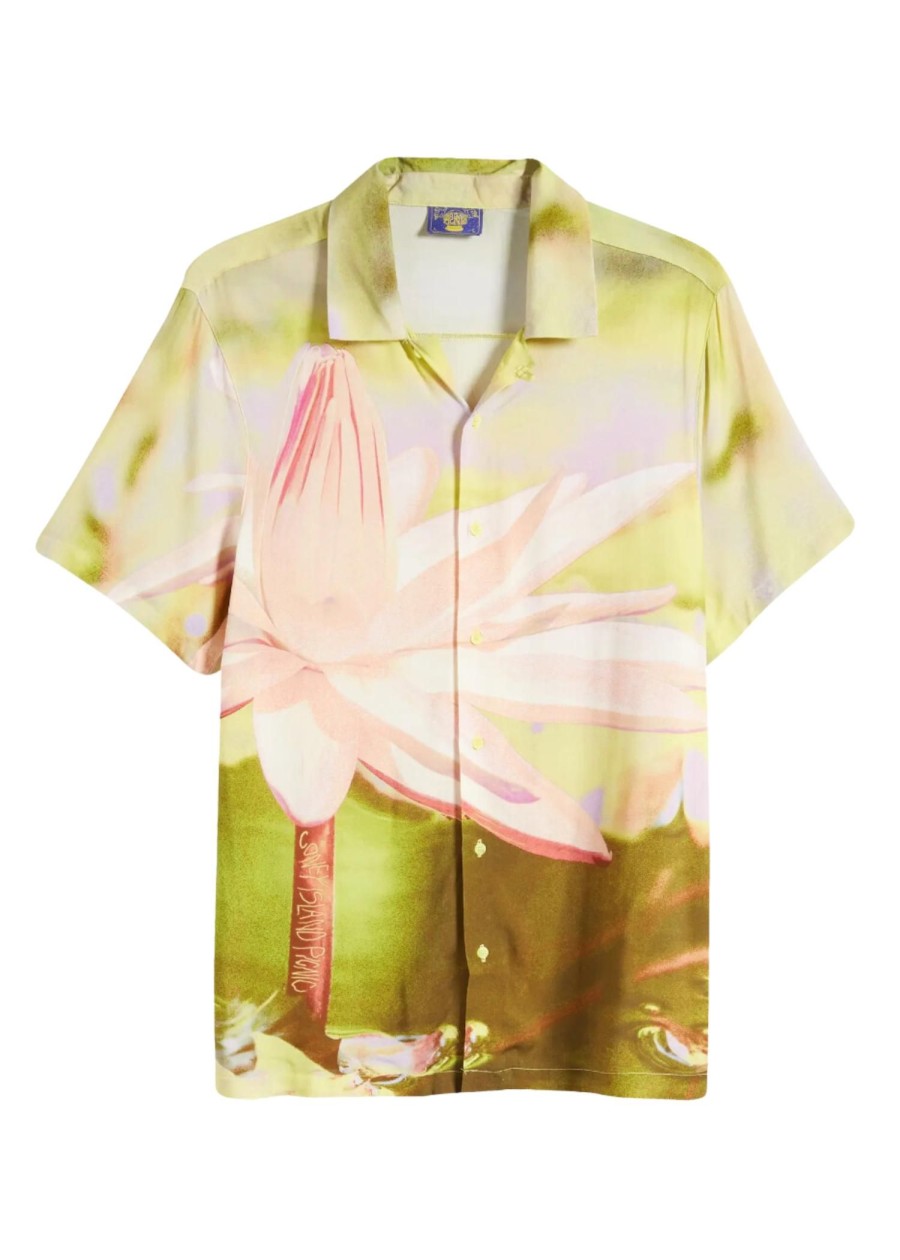 Men Coney Island Picnic | Lily Camp Shirt Multi Green