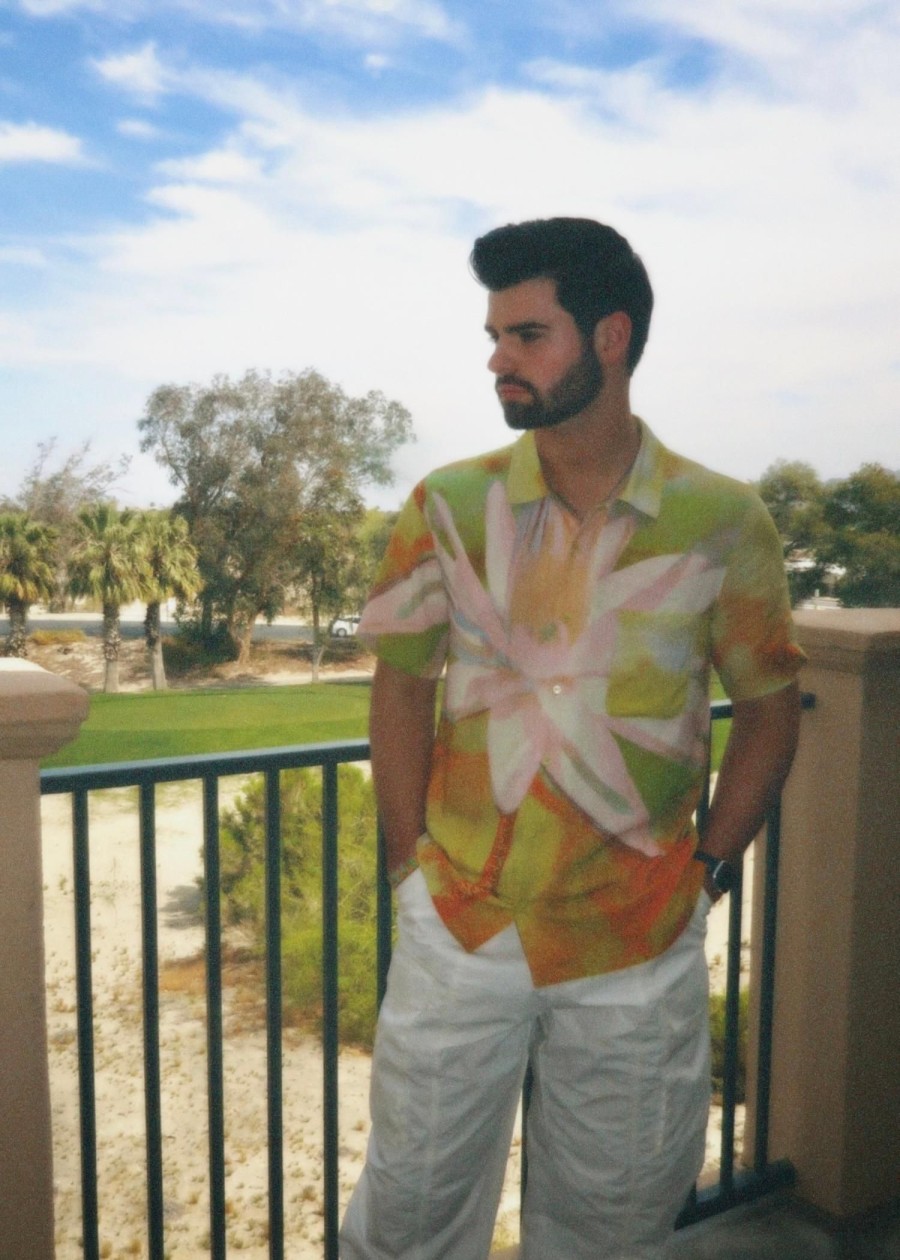 Men Coney Island Picnic | Lily Camp Shirt Multi Green