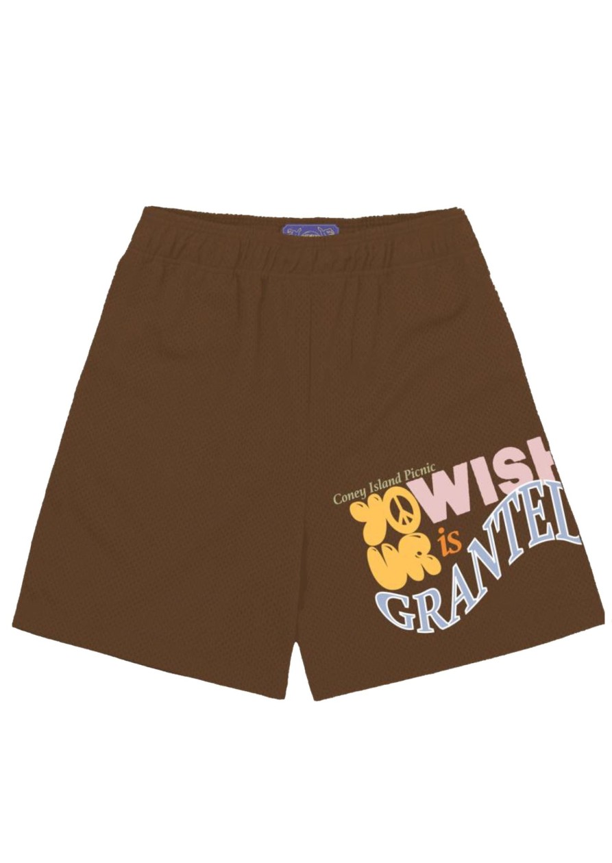 Men Coney Island Picnic | Wish Granted Graphic Mesh Shorts Bracken Brown