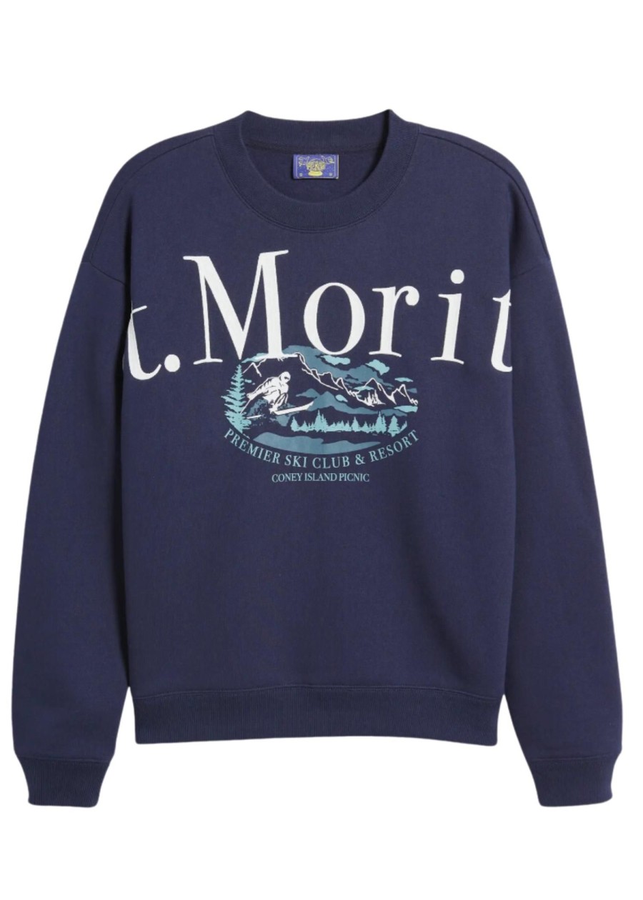 Women Coney Island Picnic | St. Moritz Graphic Sweatshirt Navy Blue