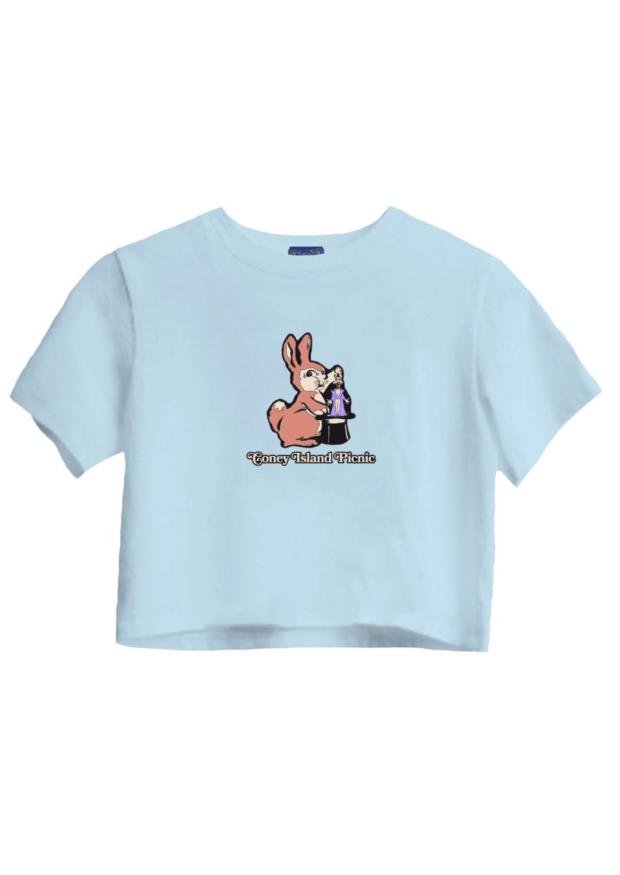 Women Coney Island Picnic | Cip Magic Rabbit Cropped Boxy Tee Delicate Blue